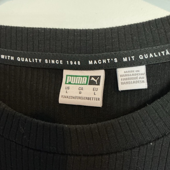 Puma Ribbed Black Tee - Picture 3 of 4